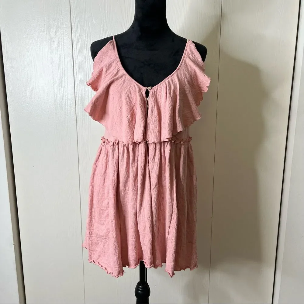 Free‎ People FP Beach Erika mini dress pink sleeveless Racerback size small